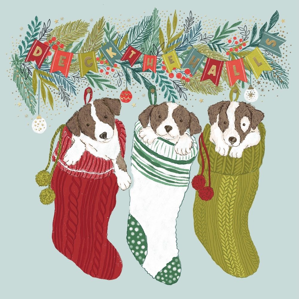 Christmas Cards Set of 10 - Cheeky Puppies