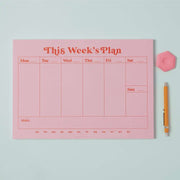 A4 Weekly Planner Pad | Pink & Red