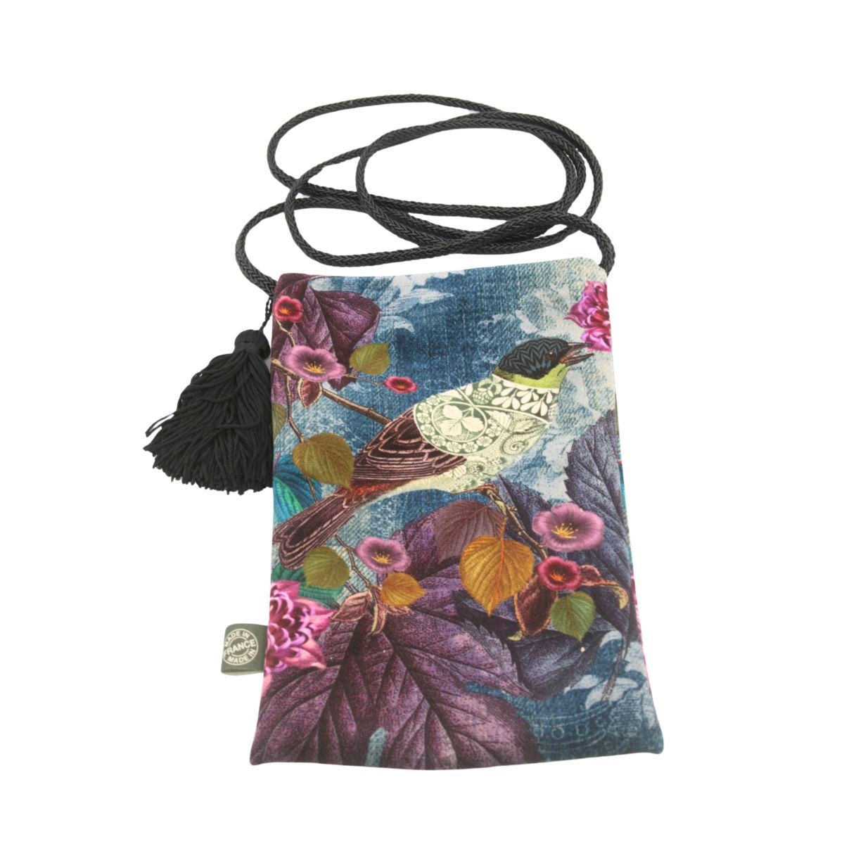 Velour Shoulder Pouch - Bird & Lace