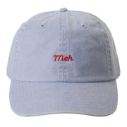 Embroidered Baseball Cap - Meh - Sax Blue