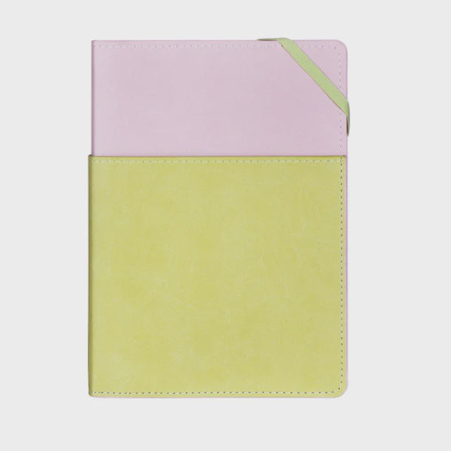 Vegan Leather Pocket Journal - Lilac & Matcha