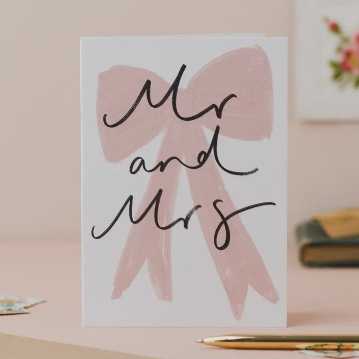 Mr and Mrs Bow Wedding Card