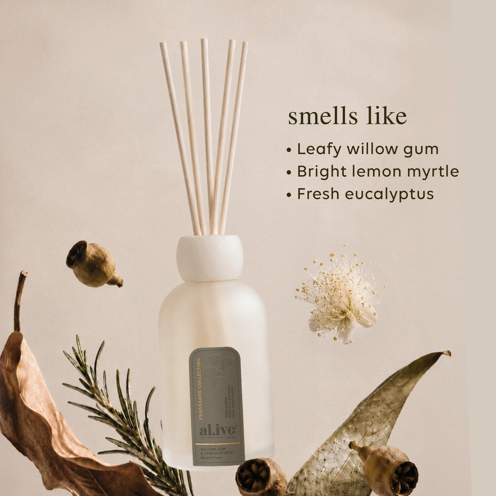 Reed Diffuser - Willow Gum & Lemon Myrtle