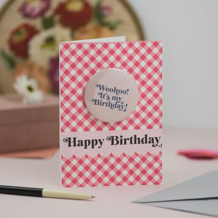 Woohoo! It's My Birthday! Retro Badge Card