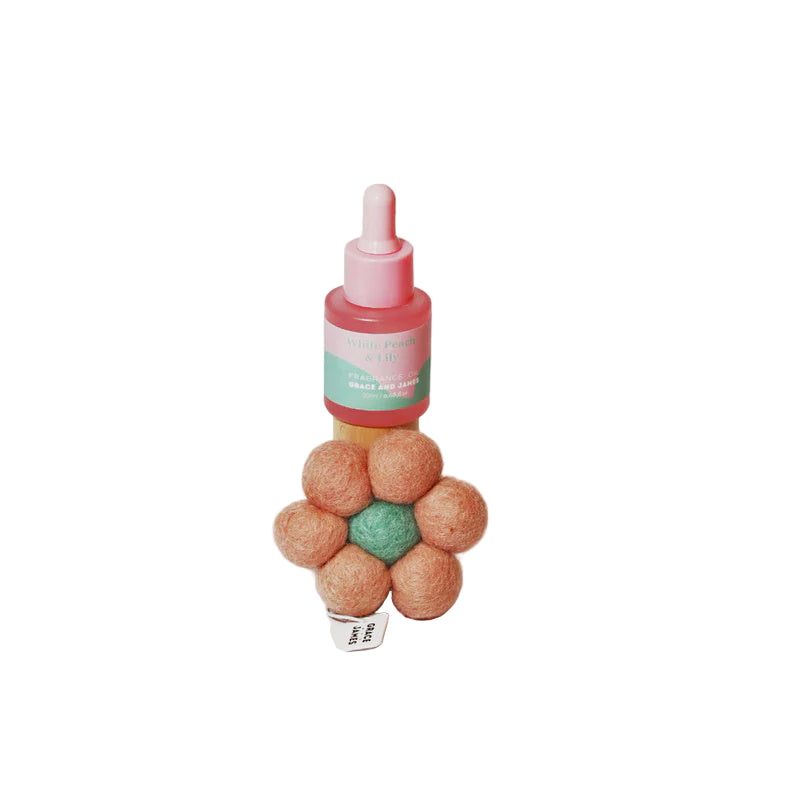 Bloom Felt Air Freshener - White Peach & Lily