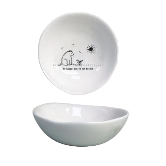 Wobbly Porcelain Bowl (M) - So Happy You're My Friend