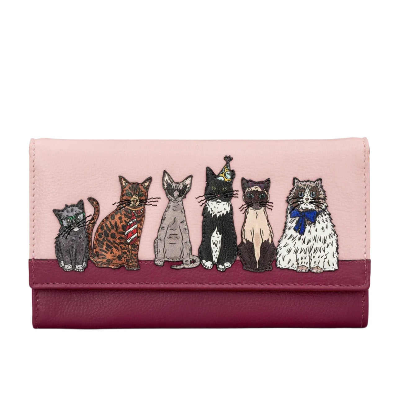 Hudson Leather Purse - Party Cats