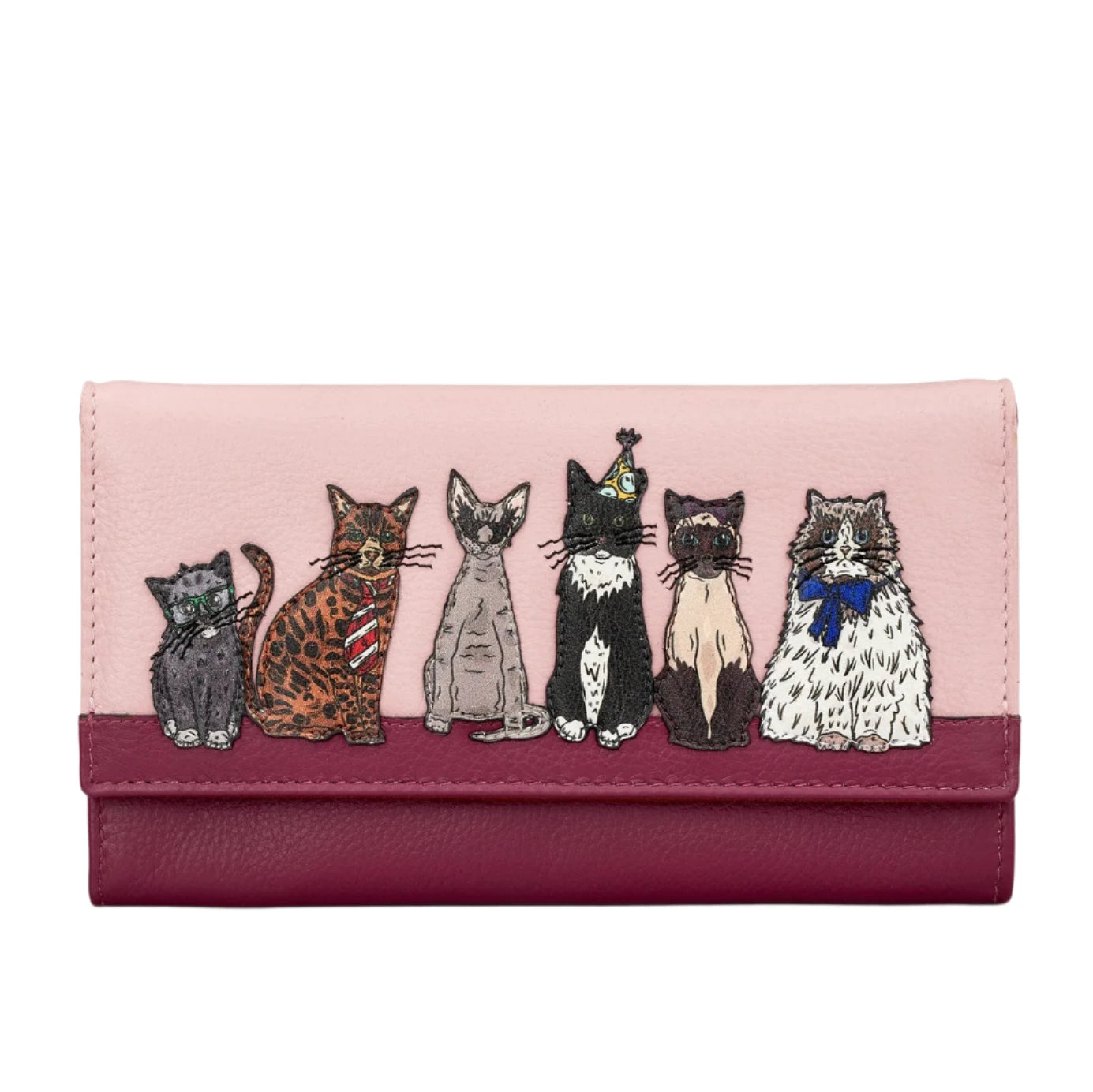 Leather Flap Over Purse - Party Cats