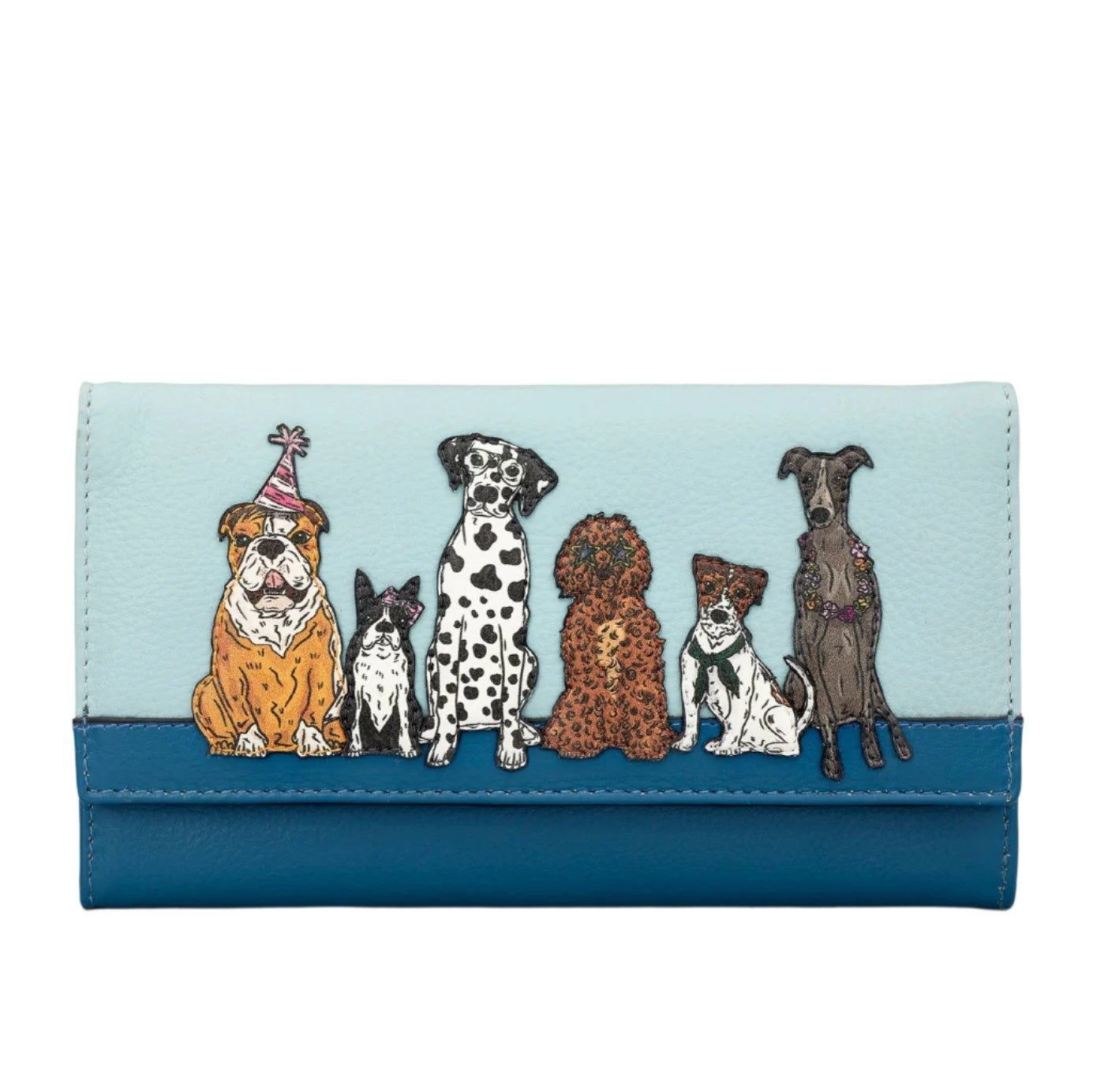 Leather Flap Over Purse - Party Dogs