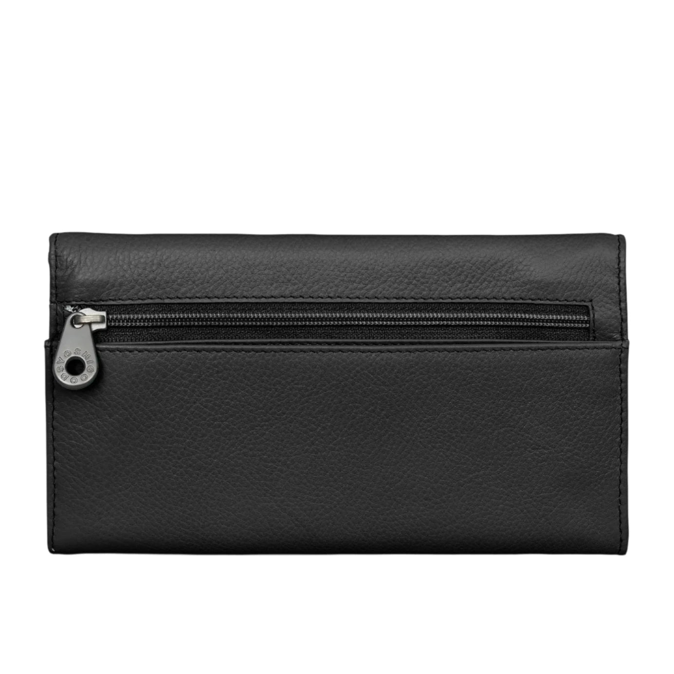 Leather Flap Over Purse - Bookworm Black