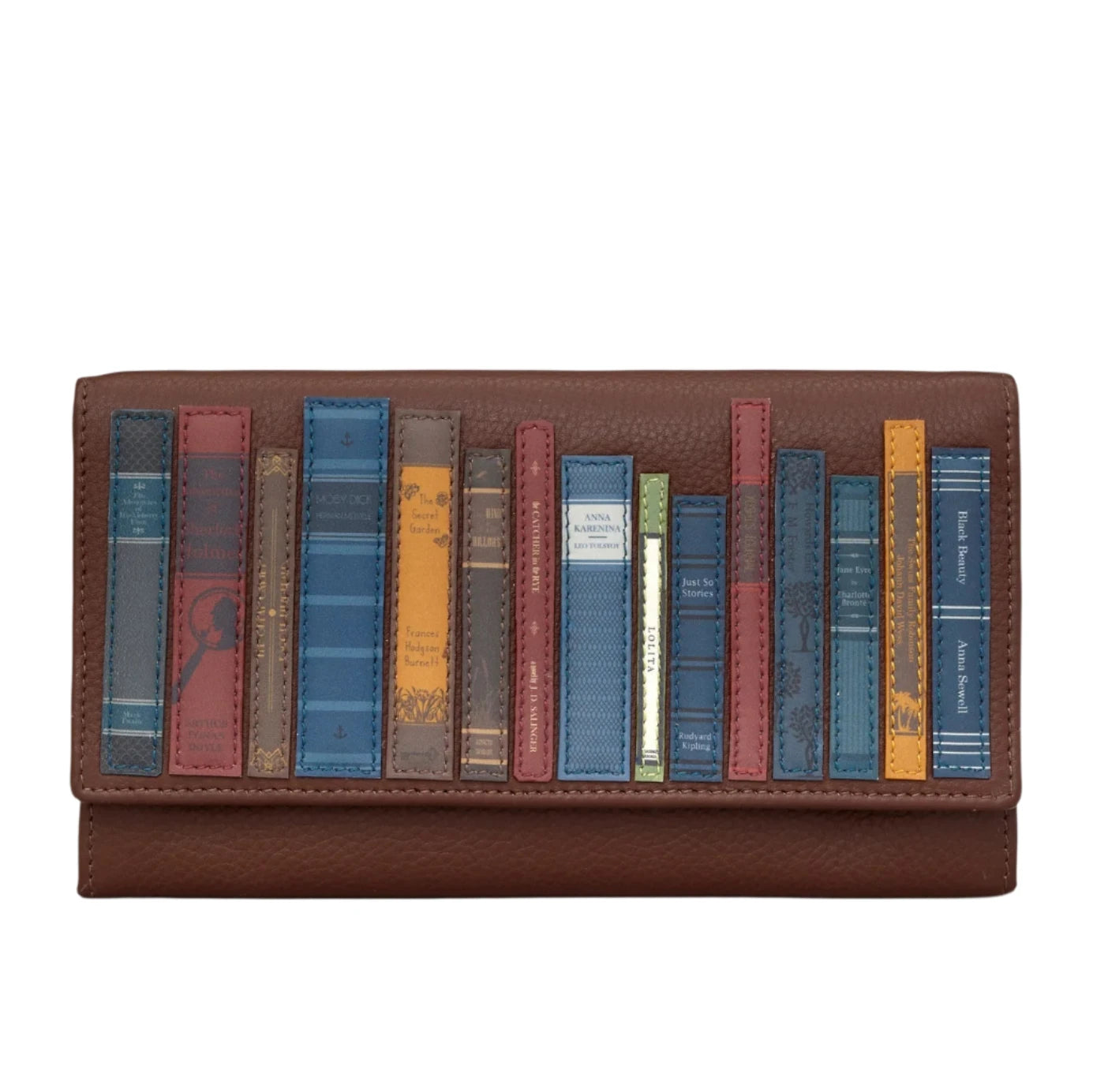 Leather Flap Over Purse - Bookworm Brown