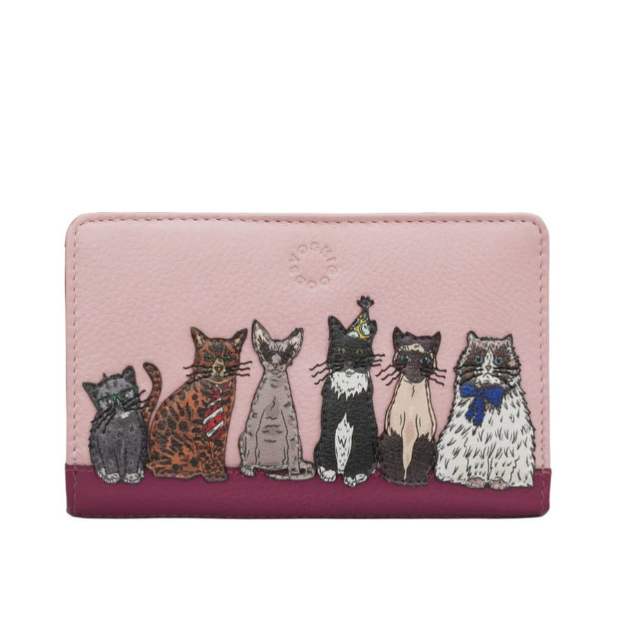 Leather Oxford Purse - Party Cats