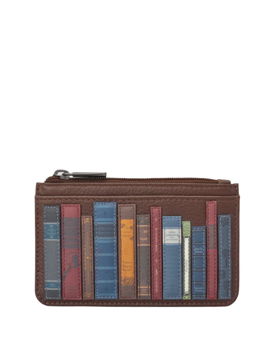 Card Holder with Zip - Bookworm Brown