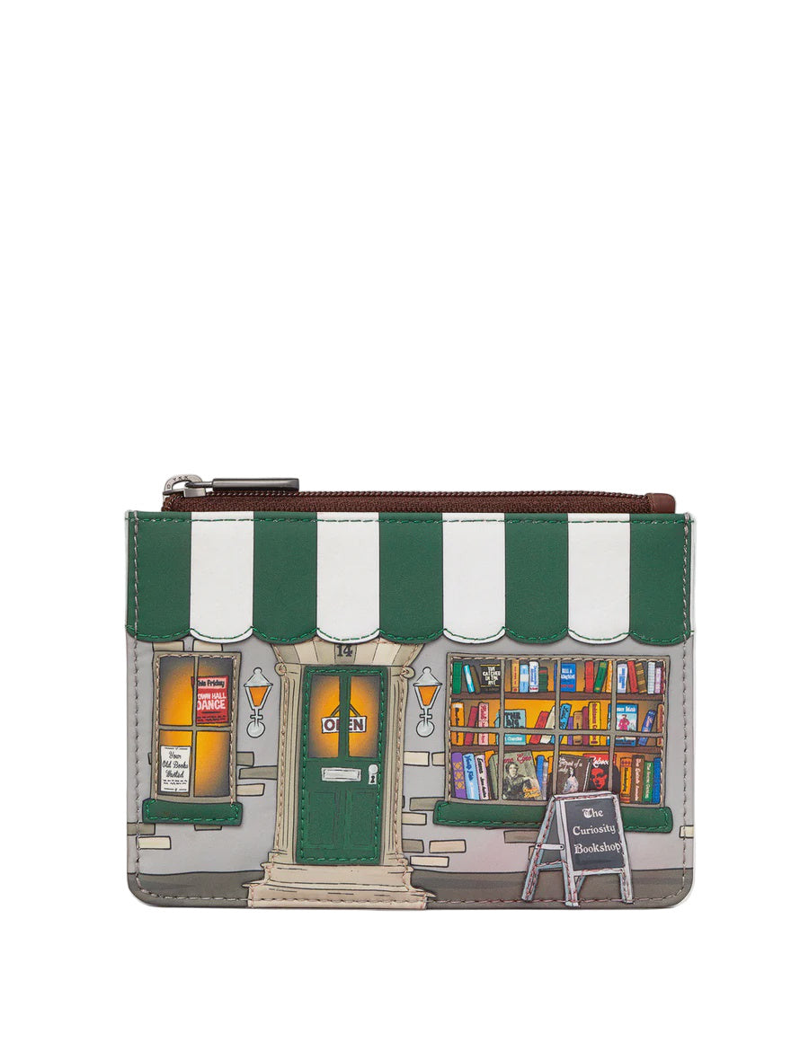 Zip Top Leather Purse - Curiosity Bookshop - Brown