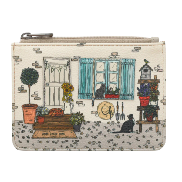 Zip Top Leather Purse - Country Cottage