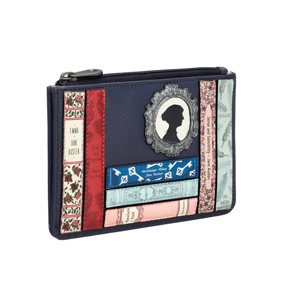 Zip Top Franklin Purse - Jane Austen Library Navy