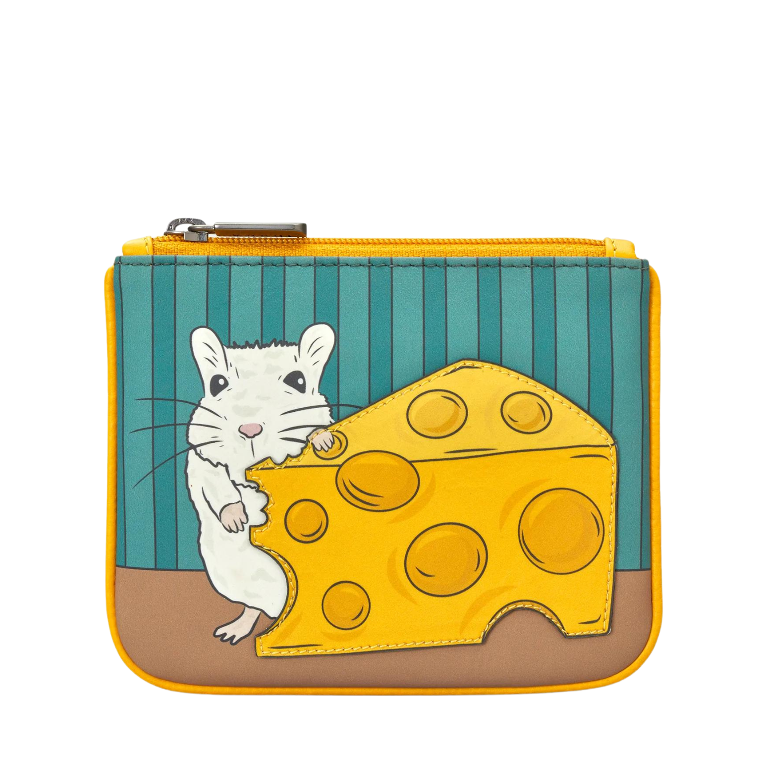Zip Top Leather Purse - Mouse & Cheese