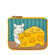Zip Top Leather Purse - Mouse & Cheese