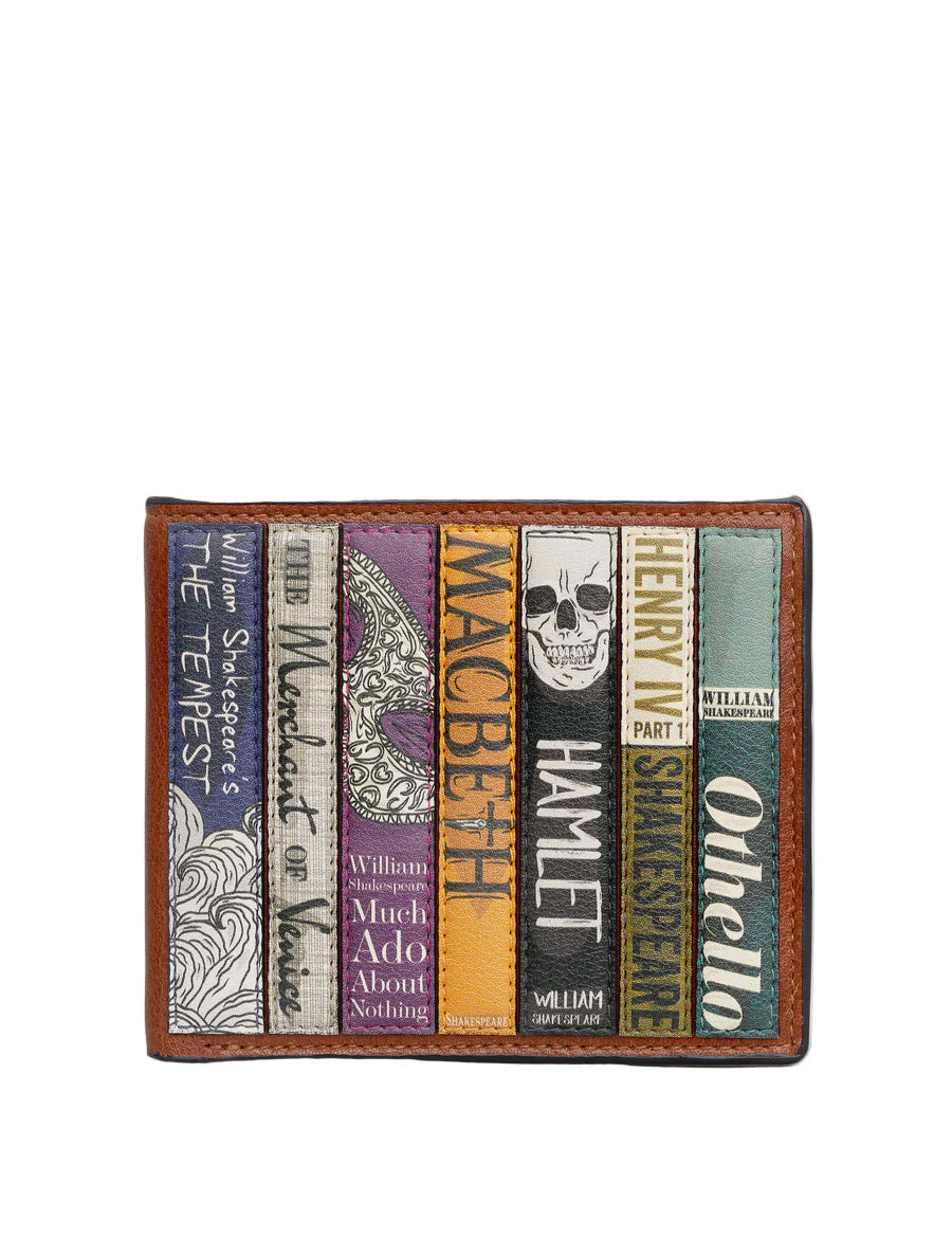 Shakespeare Bookworm Brown Leather Wallet