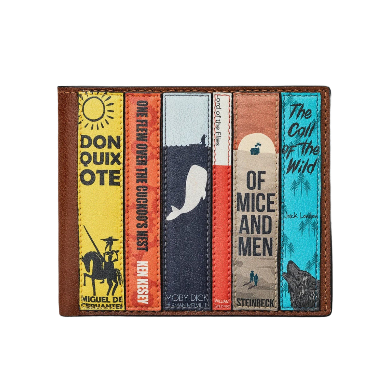 Two Fold Leather Wallet - Bookworm Brown
