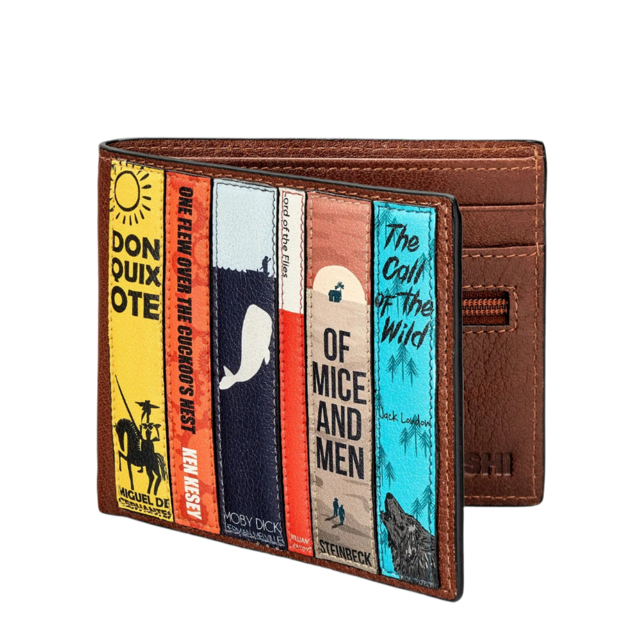 Two Fold Leather Wallet - Bookworm Brown