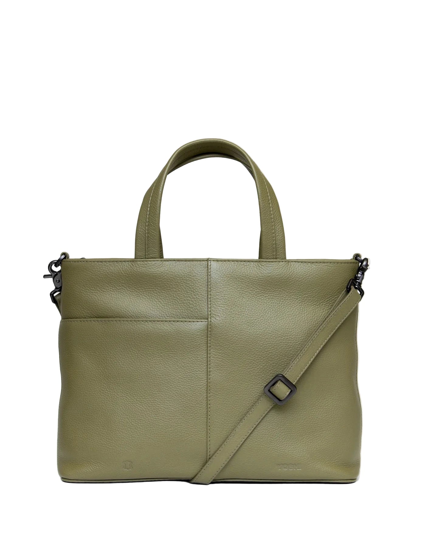 Leather Multiway Grab Bag - Jane Austen Bookworm Olive