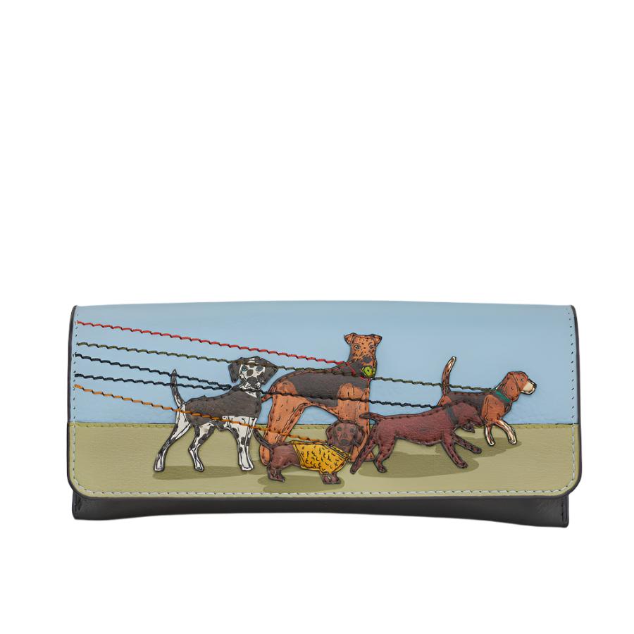 Leather Glasses Case - Dog Walk