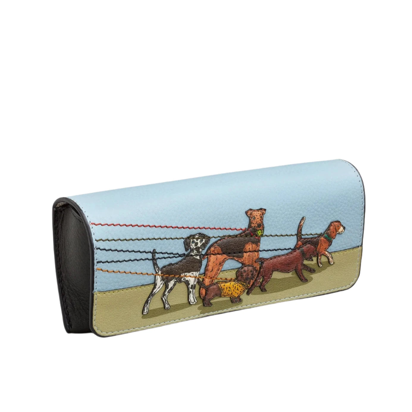 Leather Glasses Case - Dog Walk