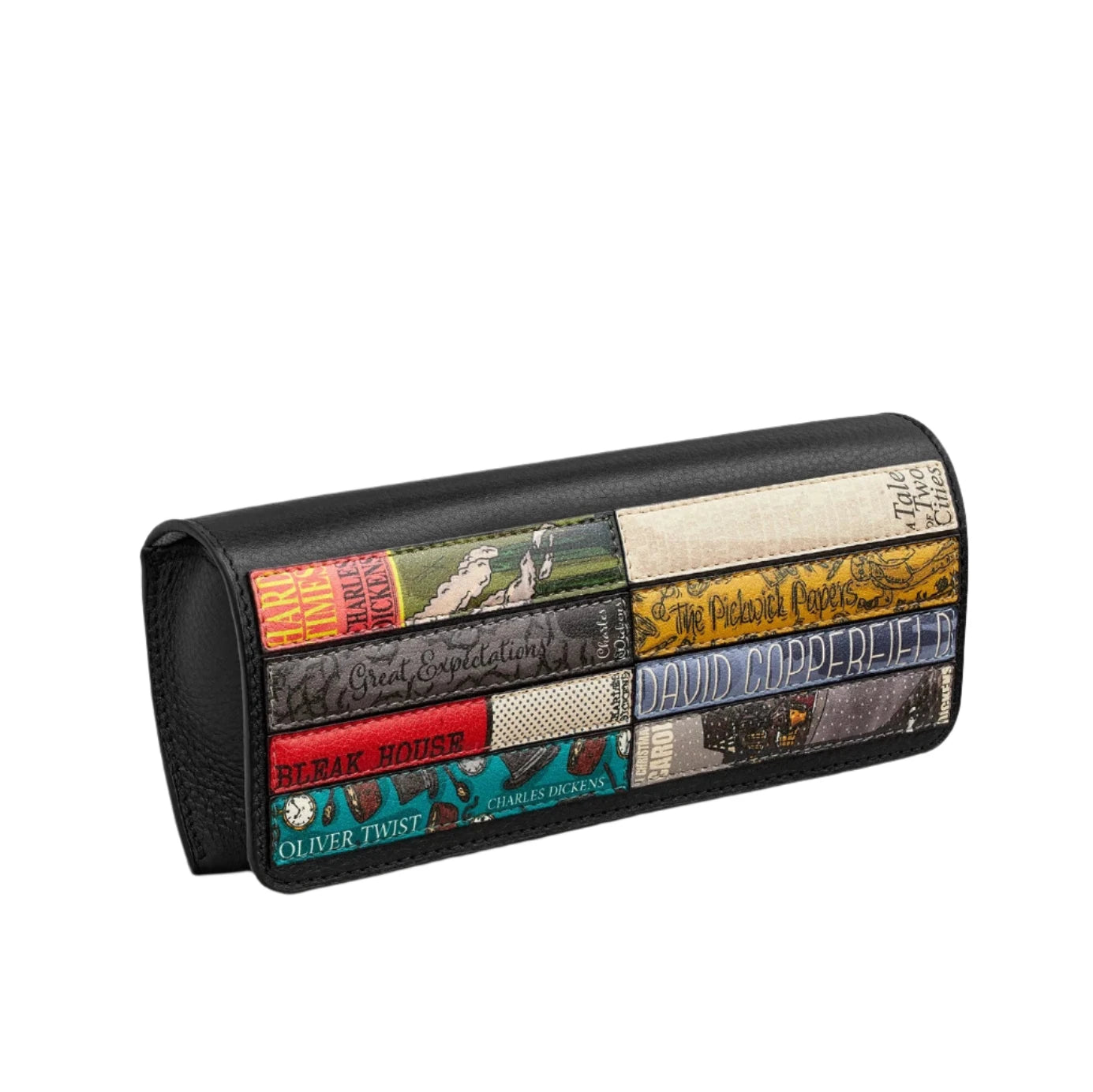 Leather Glasses Case - Bookworm Dickens Black