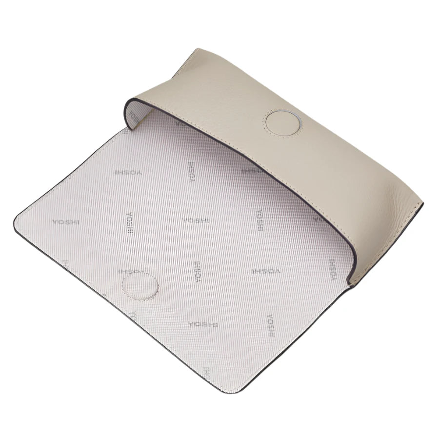 Leather Glasses Case - Bookworm Austen  Warm Grey