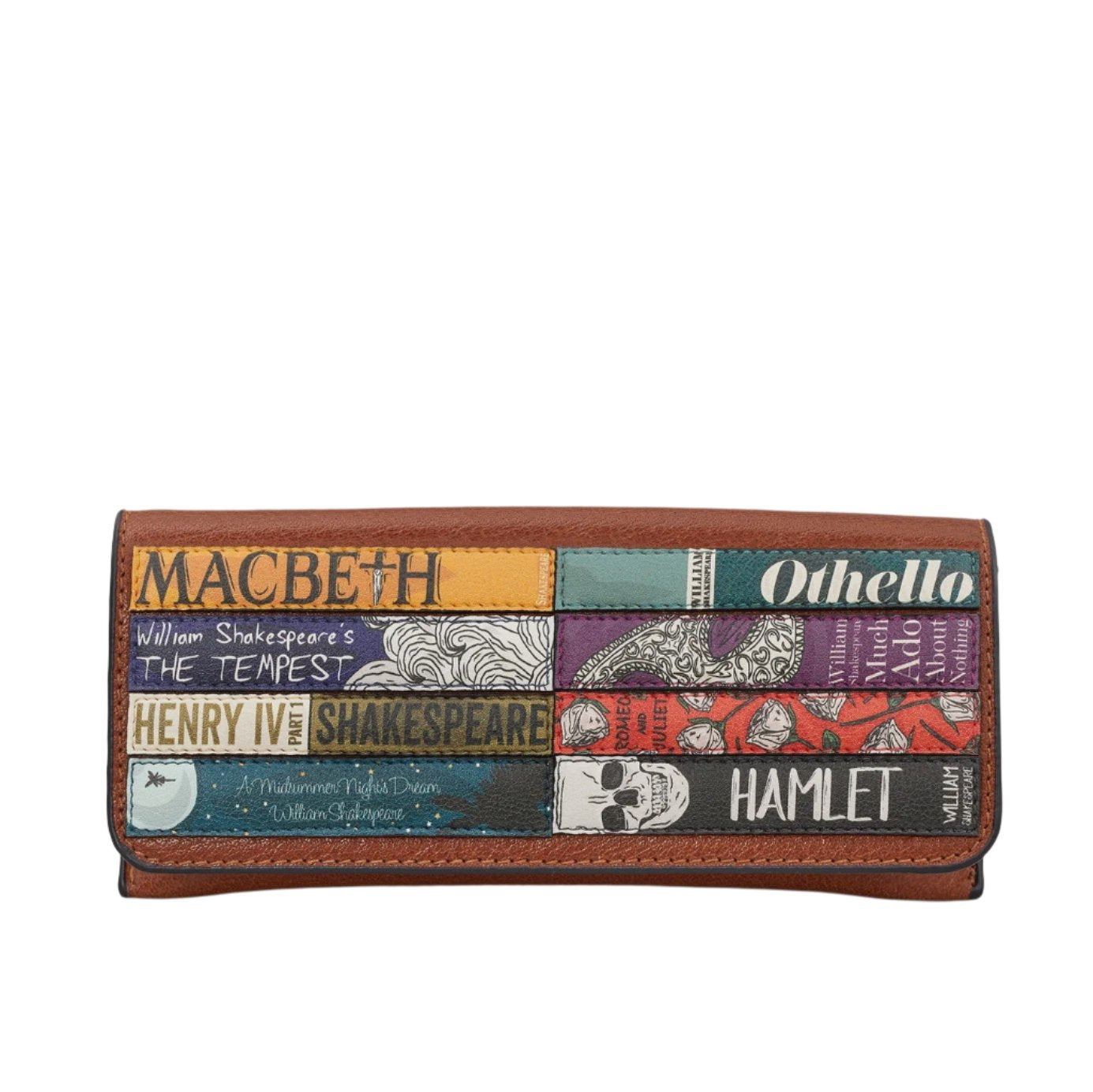 Leather Glasses Case - Bookworm Shakespeare Brown