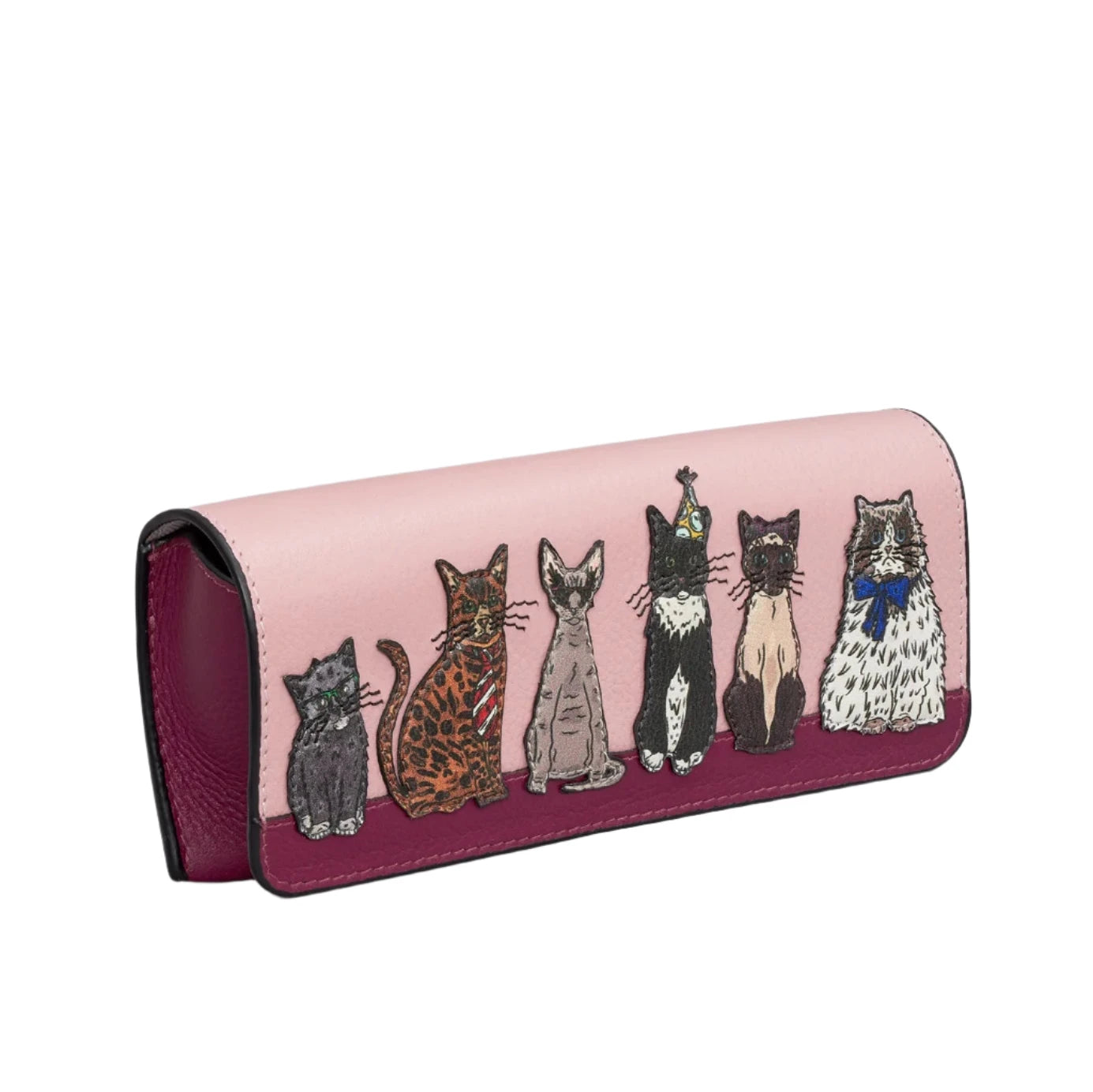 Leather Glasses Case - Party Cats