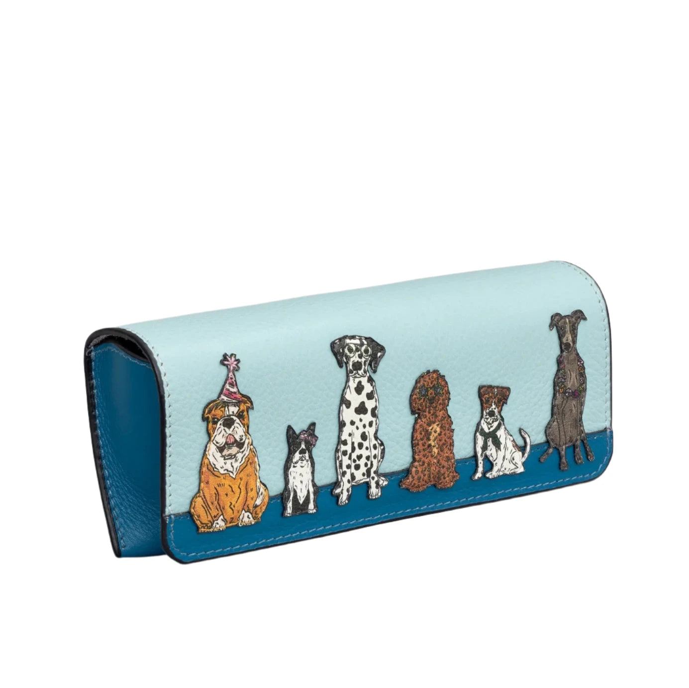 Leather Glasses Case - Party Dogs