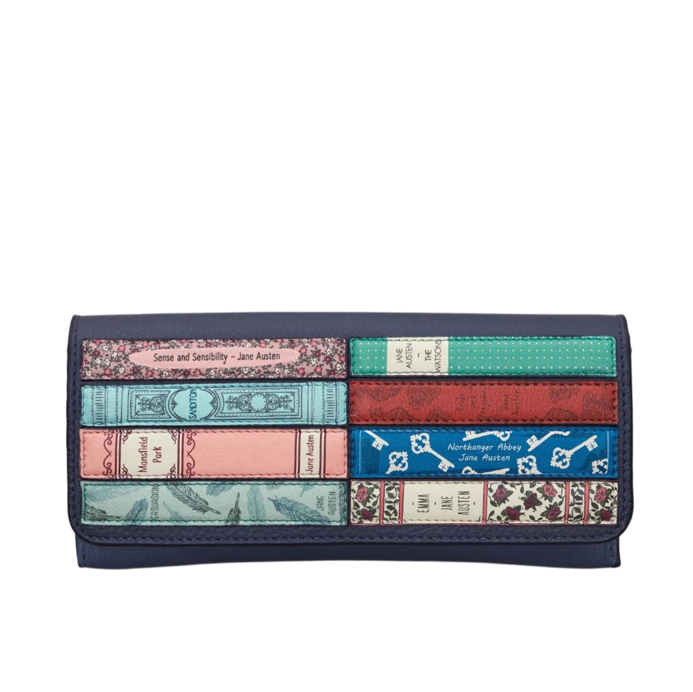 Leather Glasses Case - Bookworm Austen Navy