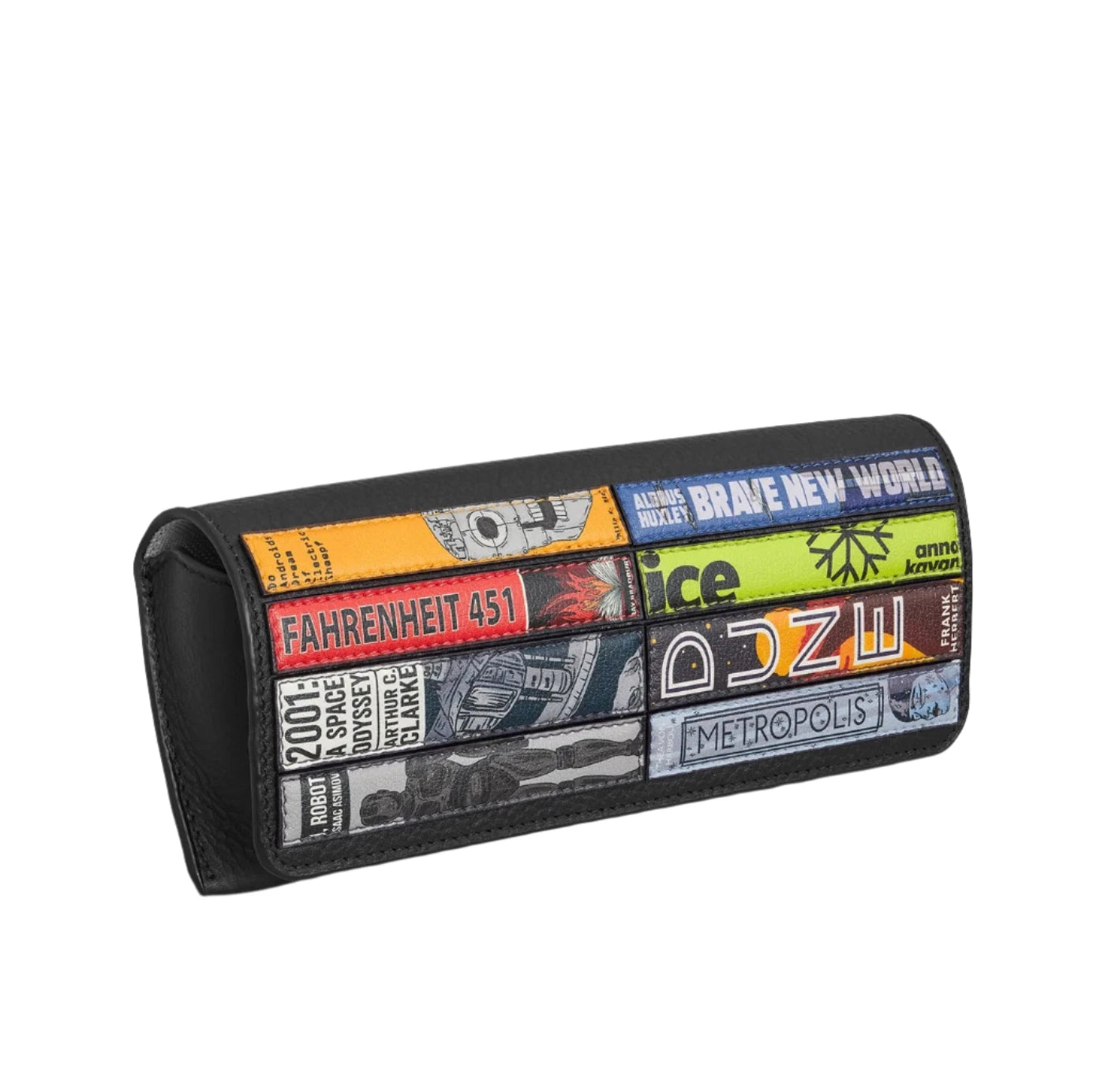 Leather Glasses Case - Bookworm Sci-Fi Black