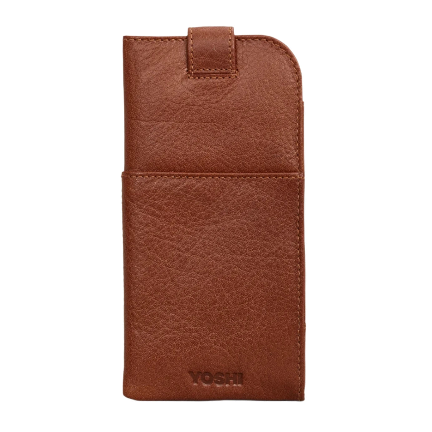 Leather Glasses Case With Tab - Bookworm Shakespeare  Brown