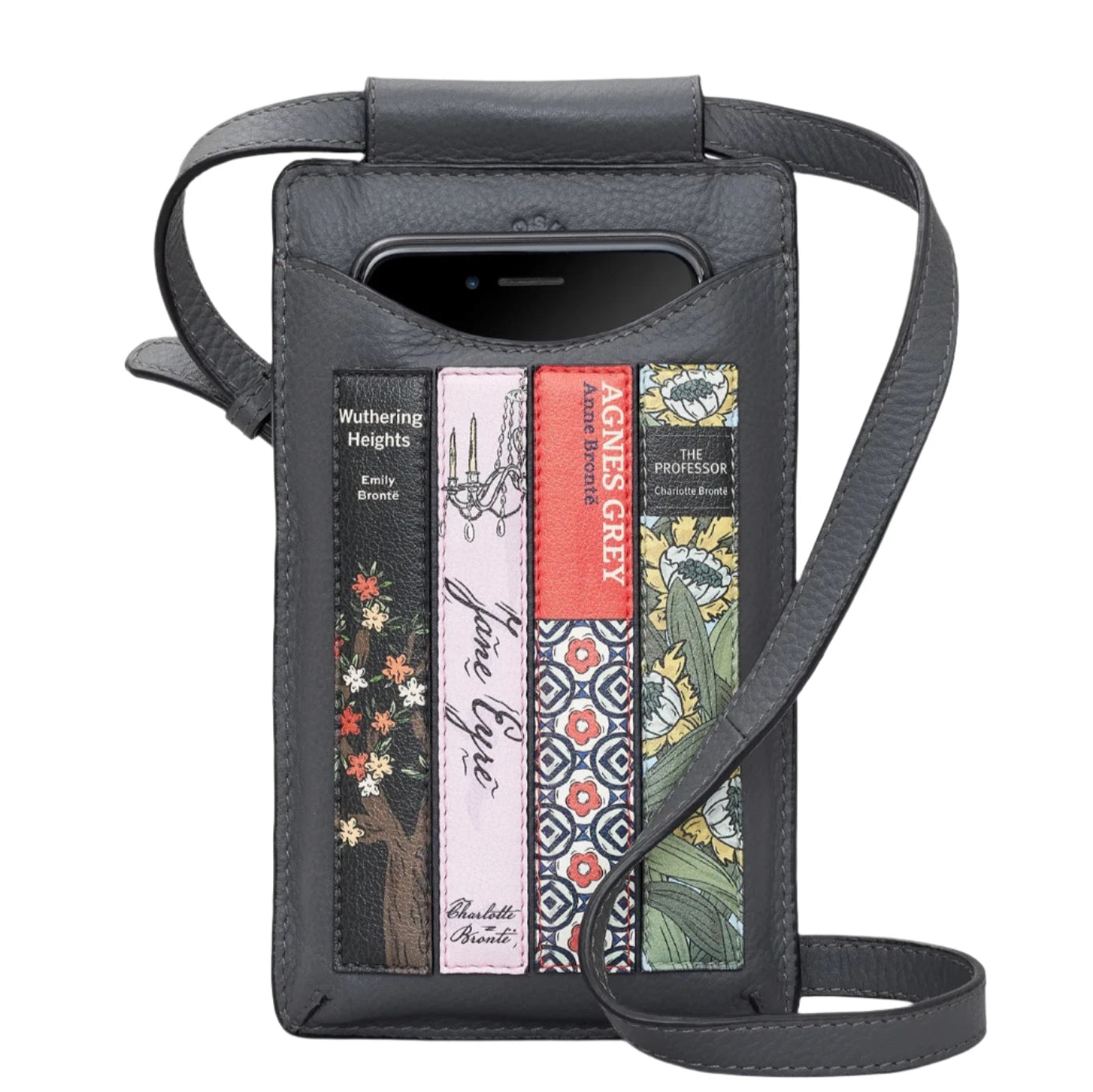 Leather Phone Case - Bronte library Grey