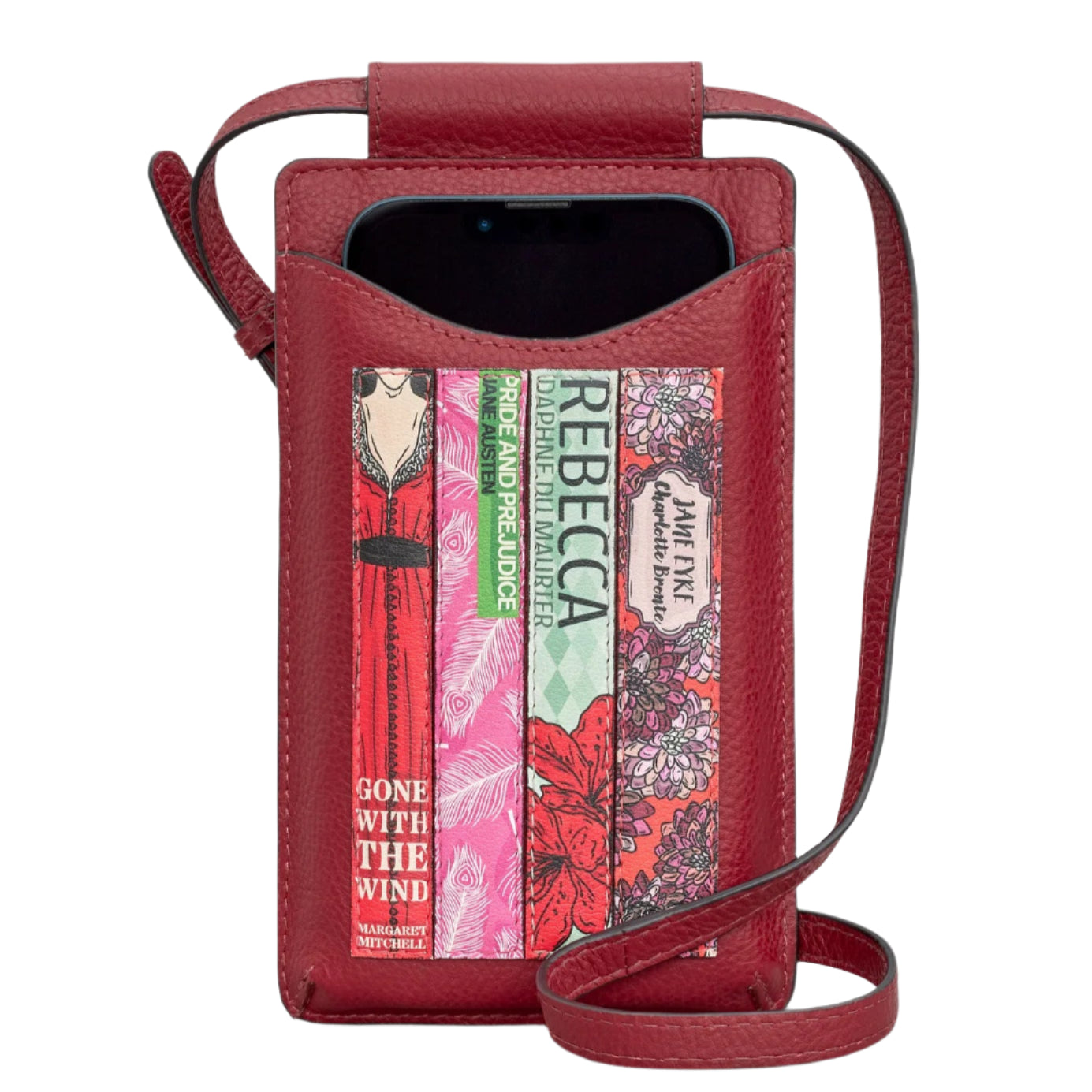 Leather Phone Case - bookworm Cherry Red
