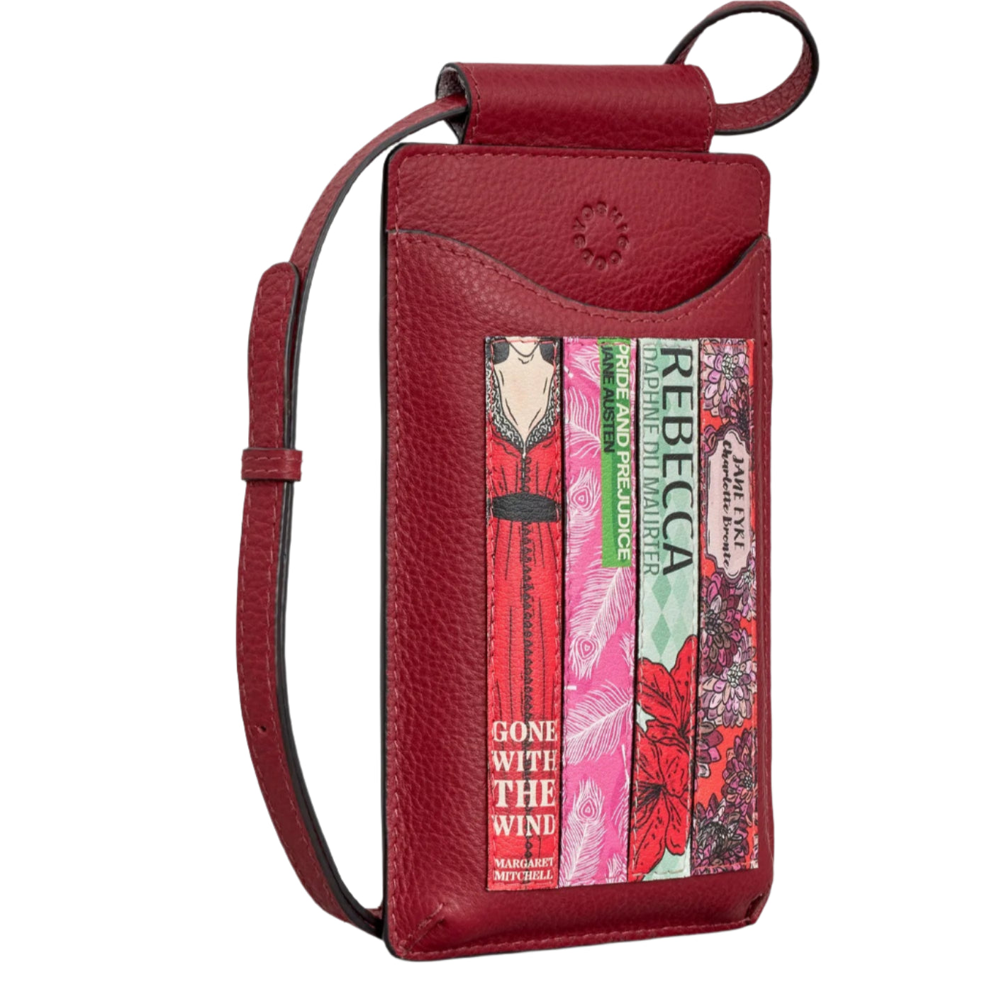 Leather Phone Case - bookworm Cherry Red