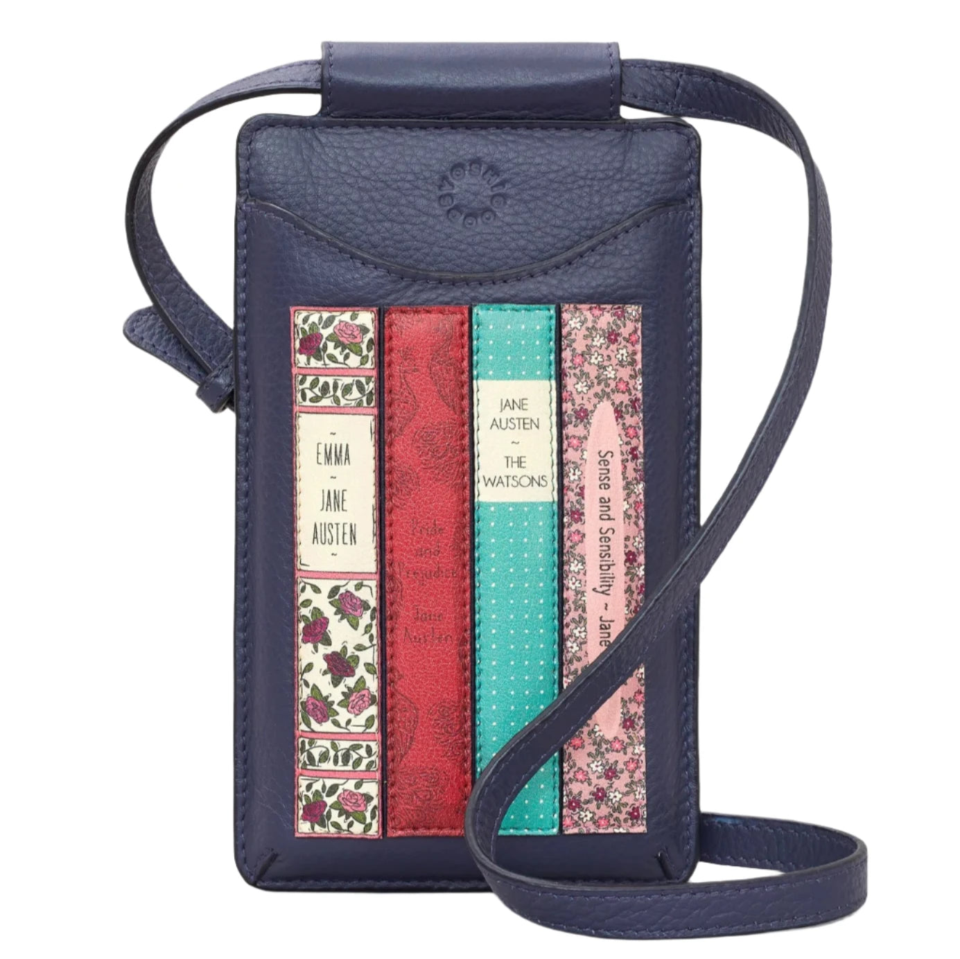 Leather Phone Case - Austen library Navy
