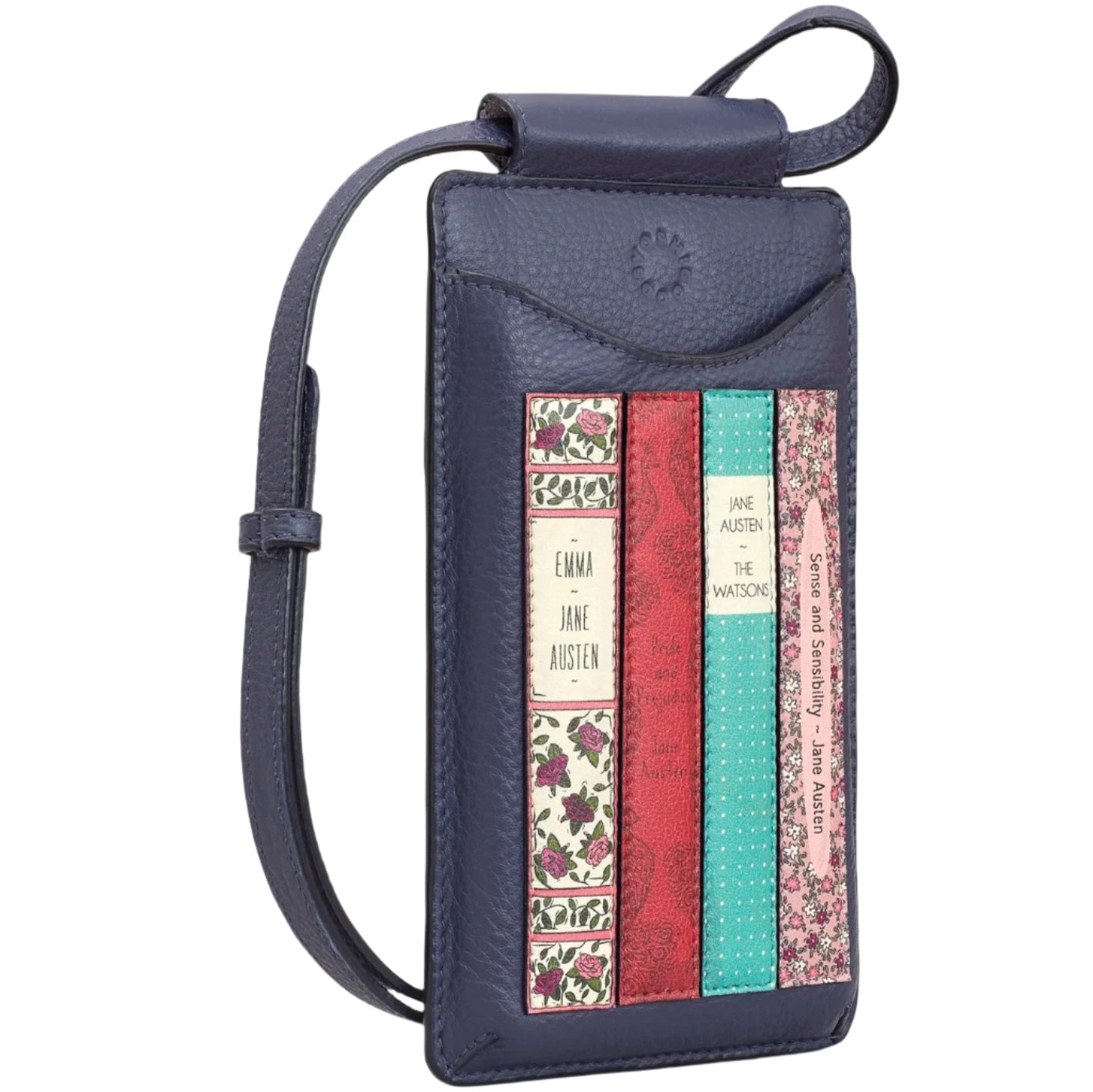Leather Phone Case - Austen library Navy