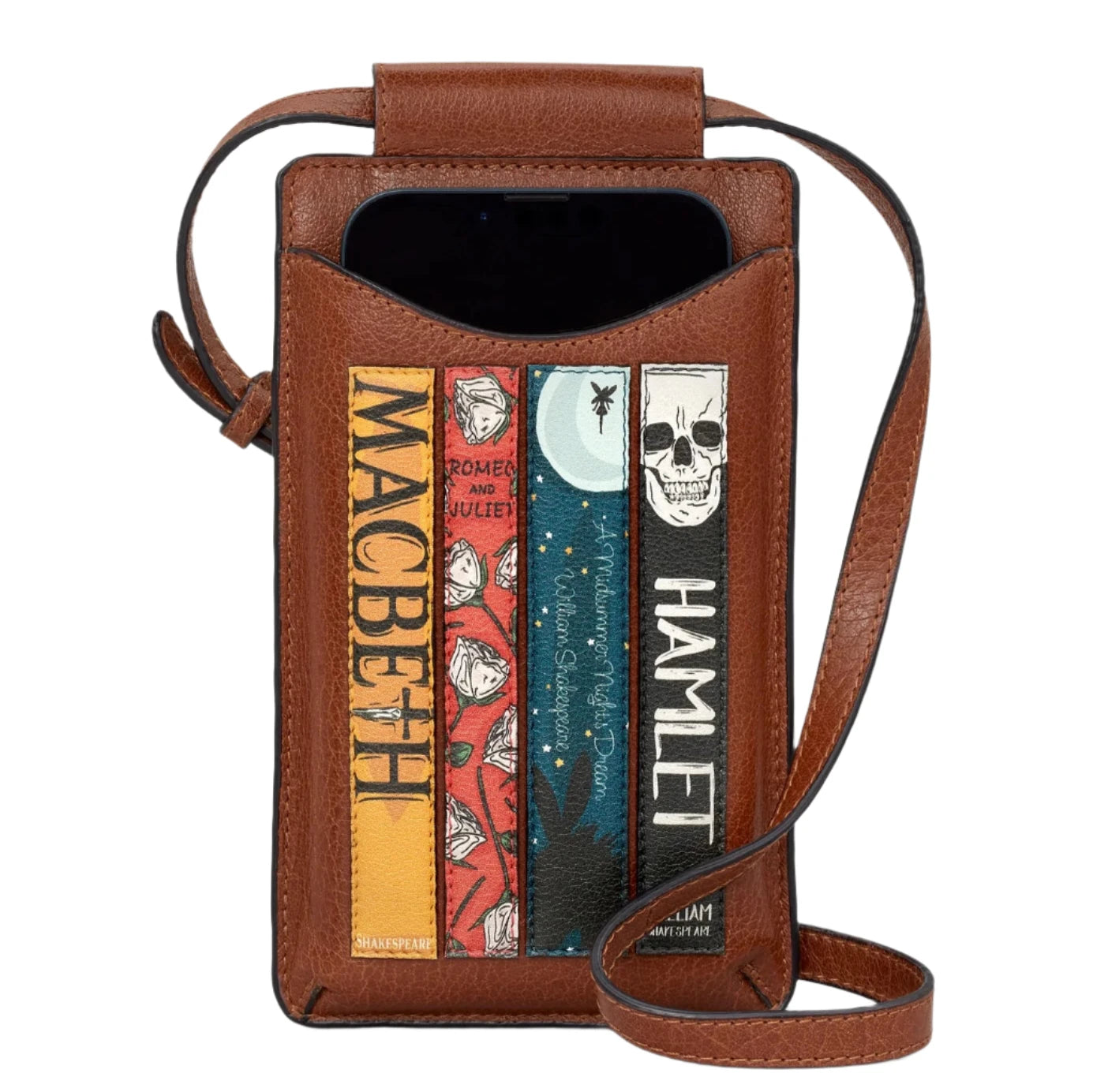 Leather Phone Case - Shakespeare library Brown