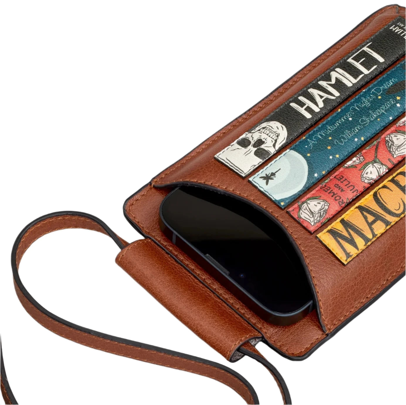 Leather Phone Case - Shakespeare library Brown