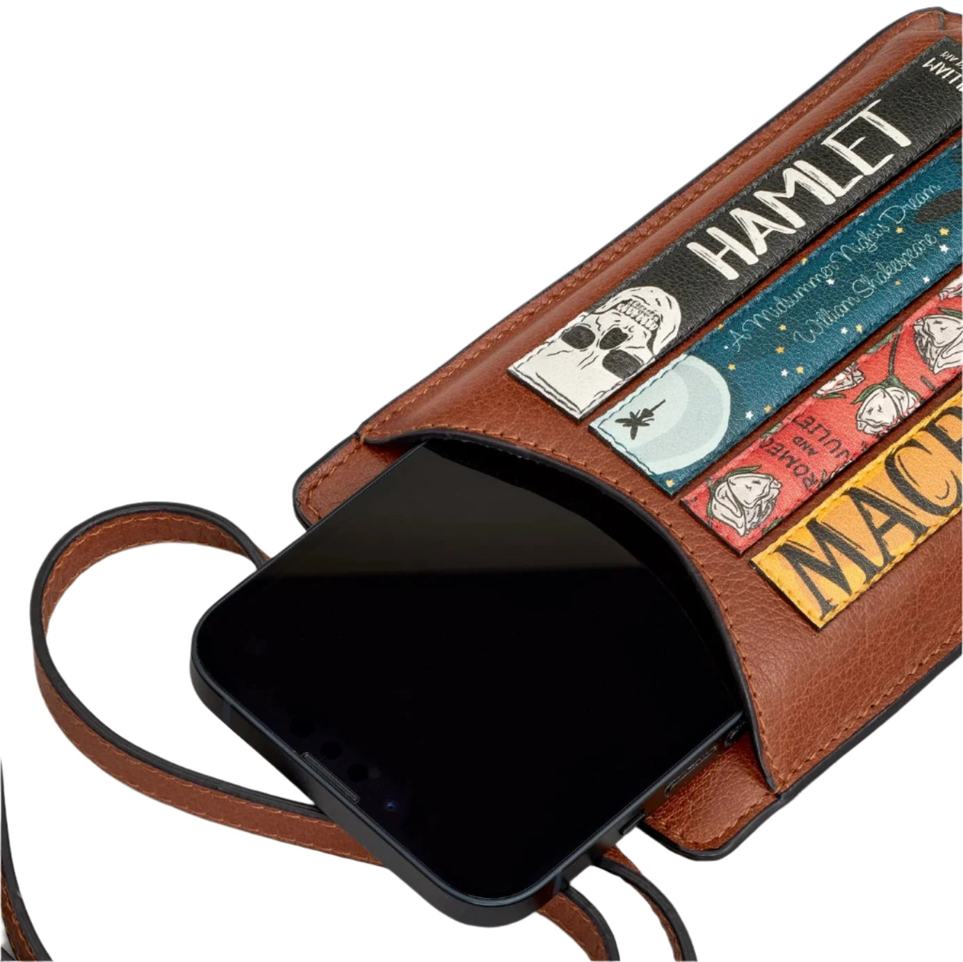 Leather Phone Case - Shakespeare library Brown