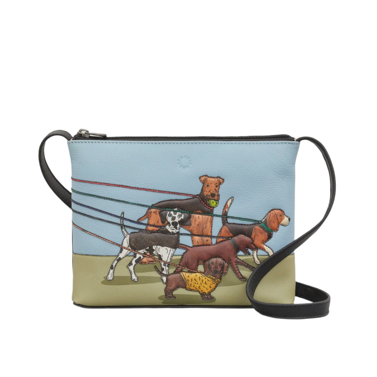 Leather Cross Body Bag - Dog Walk