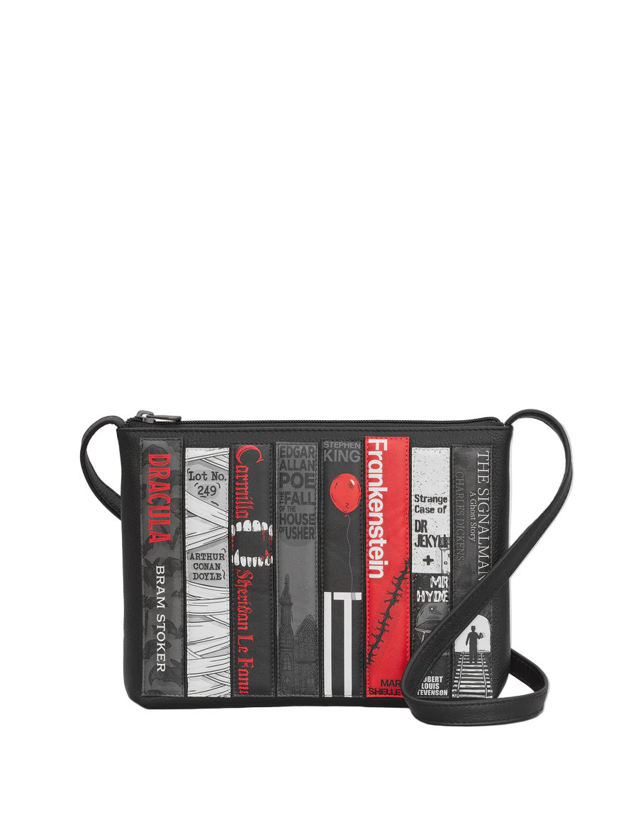 Cross Body Bag - Bookworm  Horror, Black