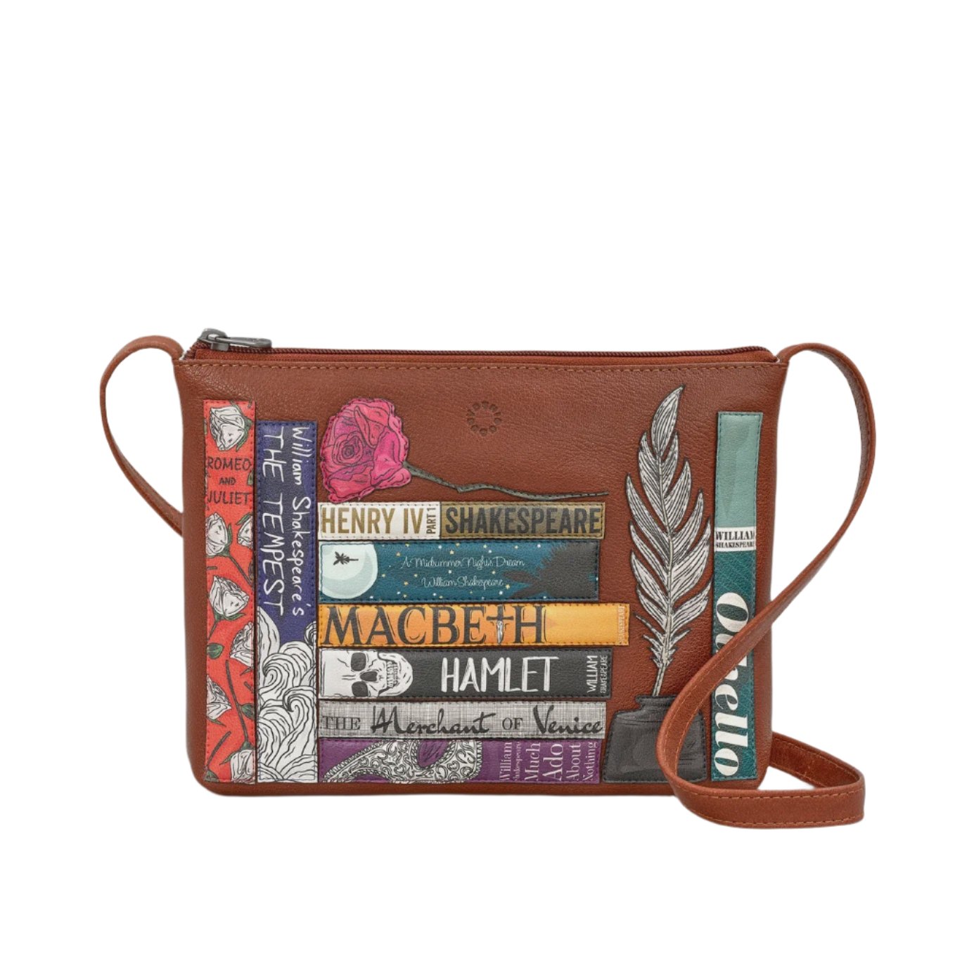 Cross Body Bag - Bookworm Shakespeare, Brown