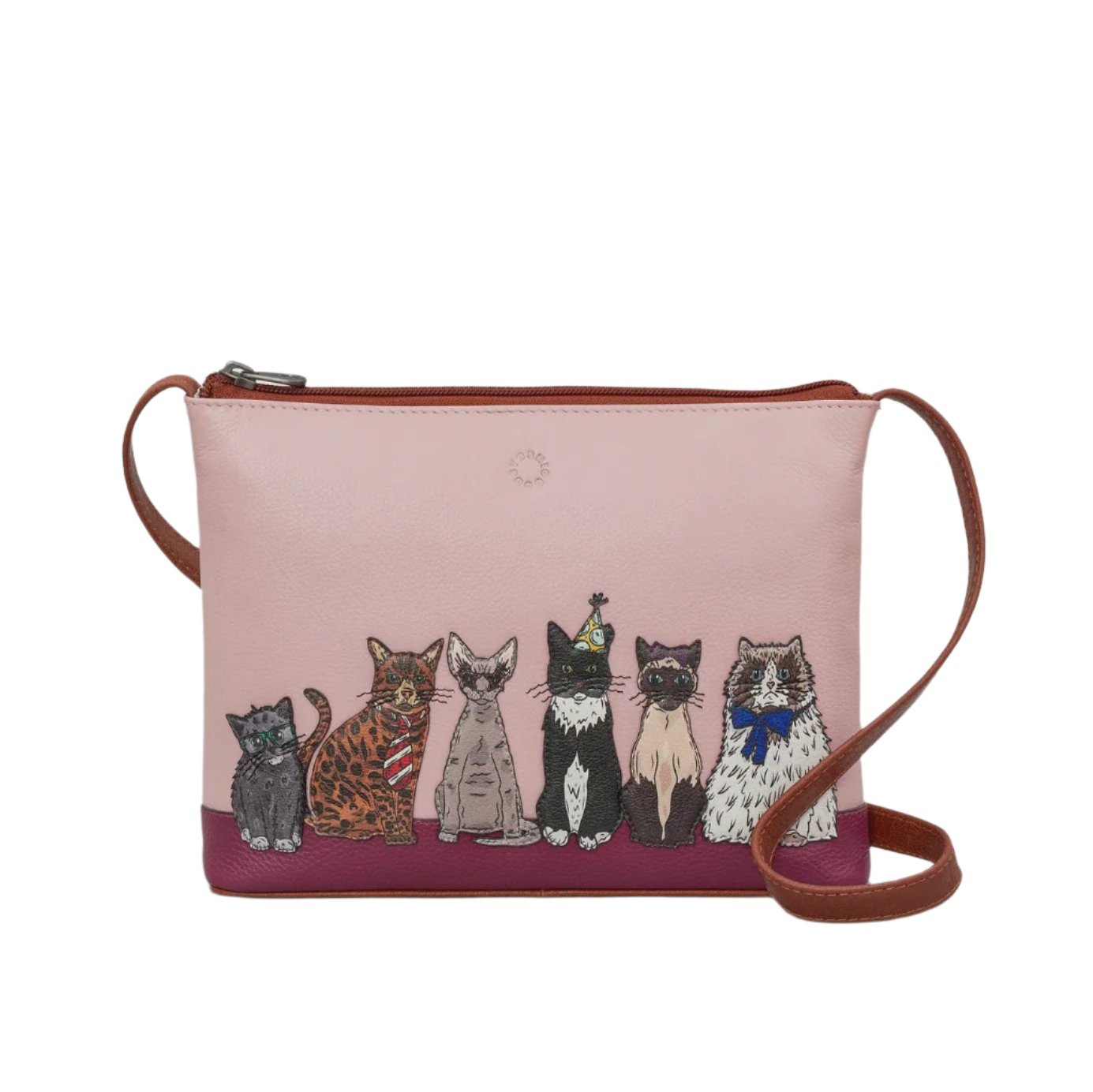 Cross Body Bag - Party Cats Brown