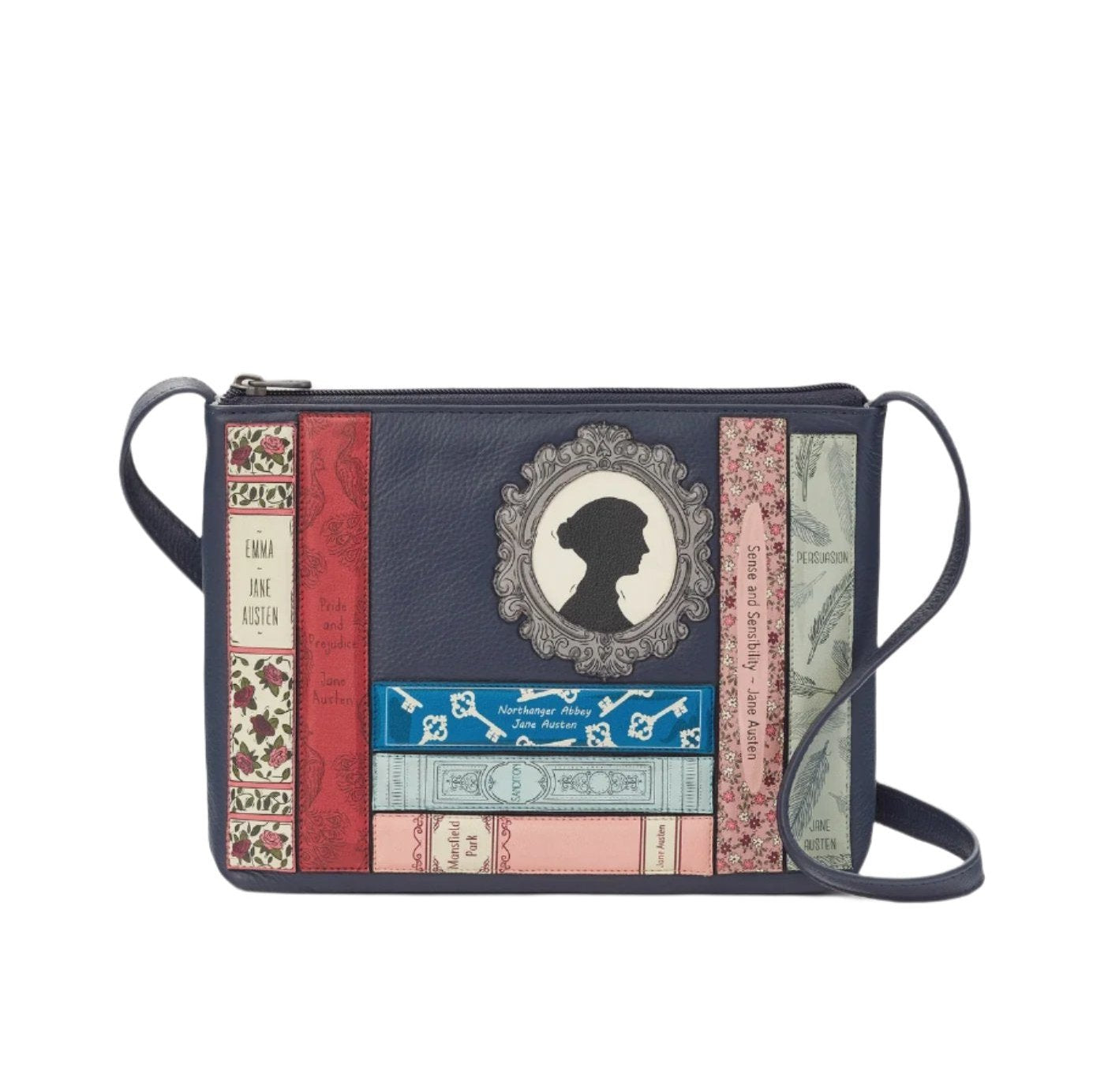Cross Body Bag - Bookworm Austen, Navy