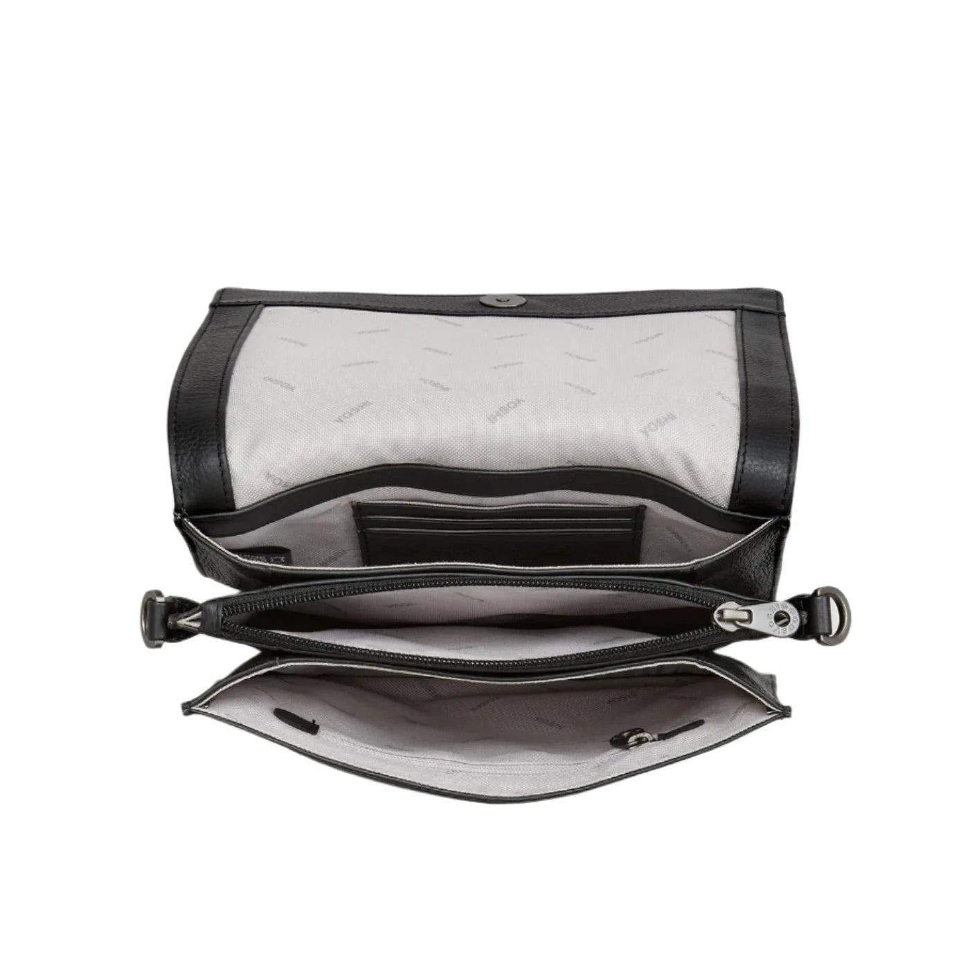 Leather Flap Over Bag - Bookworm Dickens Black